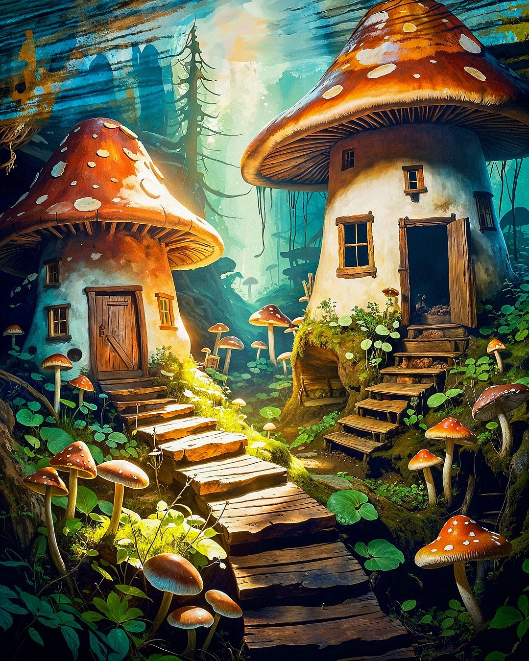 240414 - dark mushroom cottages in an expressionist/dreamscape mix; sdxl (comfy)-1714717520_54_240414-dark-mushroom-cottages-in-an-expressionistdreamscape-mix-sdxl 