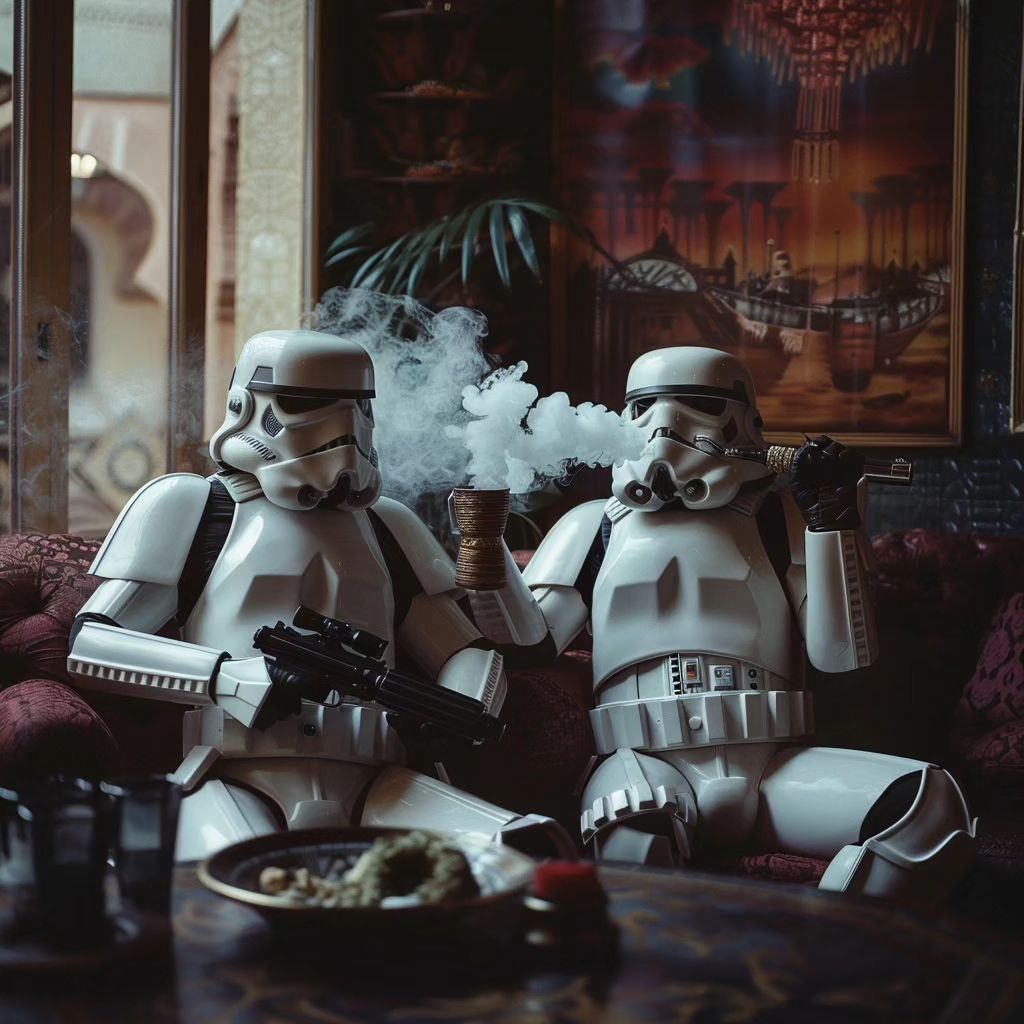 Two stormtroopers are chilling on the Eid holiday....enjoying shisha in the dese-437141928_410902955171856_8915421455690607317_n 
