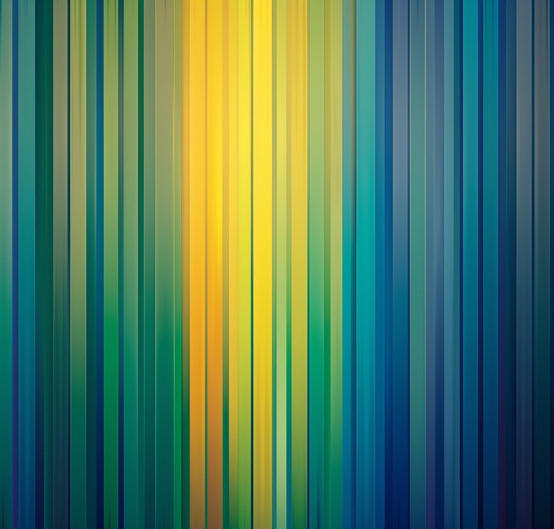 A vertical gradient of blue, green and yellow vertical lines, arranged in rows l-437712391_410417441595993_7914969340228758570_n 