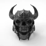 New Retro Bull Head Mask Warrior Skull Shape Ring Men’s Ring Fashion Metal Horror Skull Horn Ring Accessories Party Jewelry