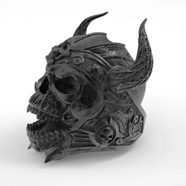 New Retro Bull Head Mask Warrior Skull Shape Ring Men's Ring Fashion Metal Horror Skull Horn Ring Accessories Party Jewelry