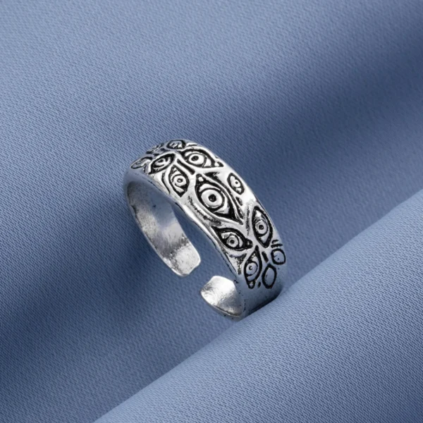 FNIO Vintage Punk Carved Eyes Mens Ring Finger Jewelry Hip Hop Rock Culture Ring Unisex Women Male Party Metal Rings Accessories