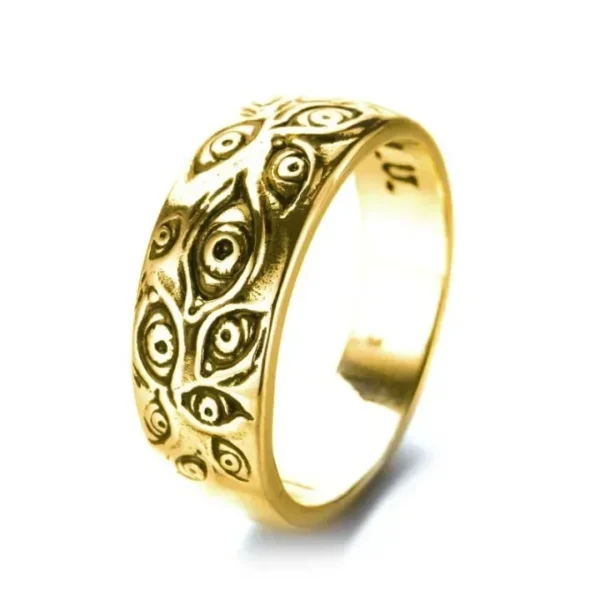 Vintage Punk Carved Eyes Mens Ring Finger Jewelry Hip Hop Rock Culture Ring Unisex Women Male Party Metal Rings Accessories