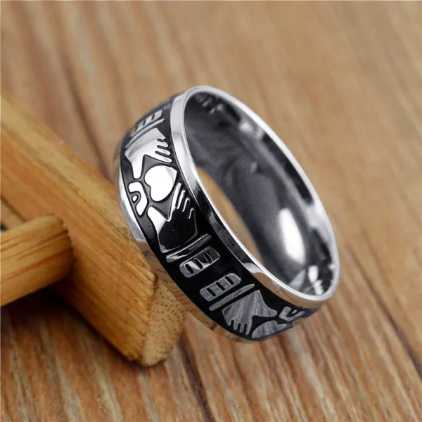 STEELBROS High-end Stainless Steel Irish Claddagh Ring Couple Promise Wedding Band Women Men Fashion Jewelry Gift Dropshipping