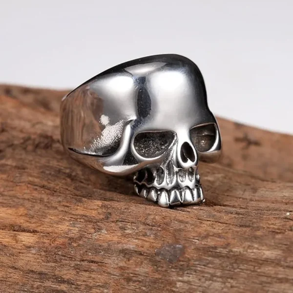 Stainless Steel Men's Cool Skull Head Solid Ring Punk New