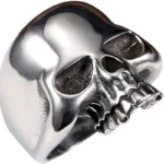 Stainless Steel Men’s Cool Skull Head Solid Ring Punk New