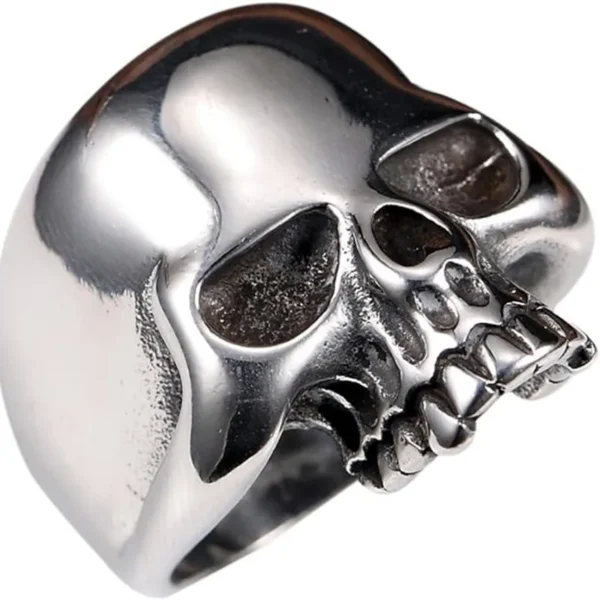 Stainless Steel Men's Cool Skull Head Solid Ring Punk New