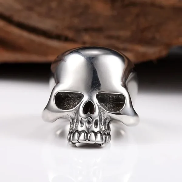 Stainless Steel Men's Cool Skull Head Solid Ring Punk New