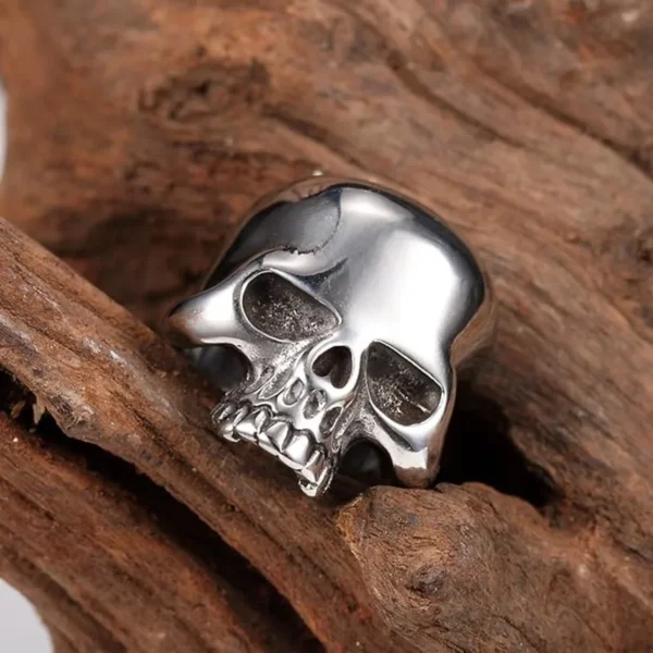 Stainless Steel Men's Cool Skull Head Solid Ring Punk New