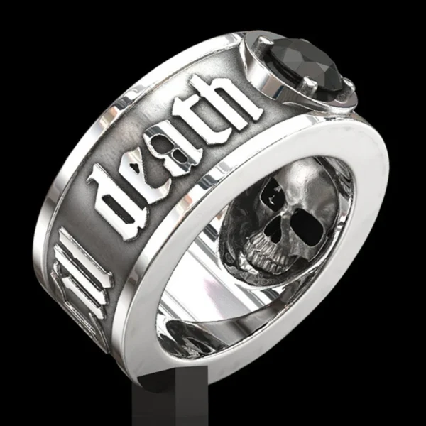 New Personalized Minimalist Niche Creative Trend Death Skull Men's Fashion Retro Ring Hip Hop Punk Street Party Gift Accessories