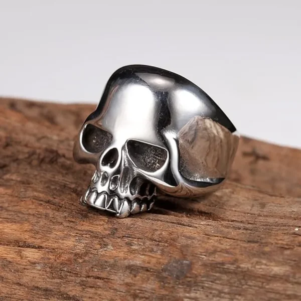 Stainless Steel Men's Cool Skull Head Solid Ring Punk New