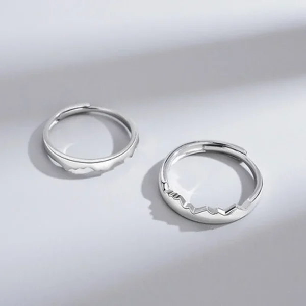 Sun Moon Couple Rings Open Adjustable Ring Eachother Lover Couple Rings Wedding Jewlery Ring Friends Gift Fit for Most Women Men