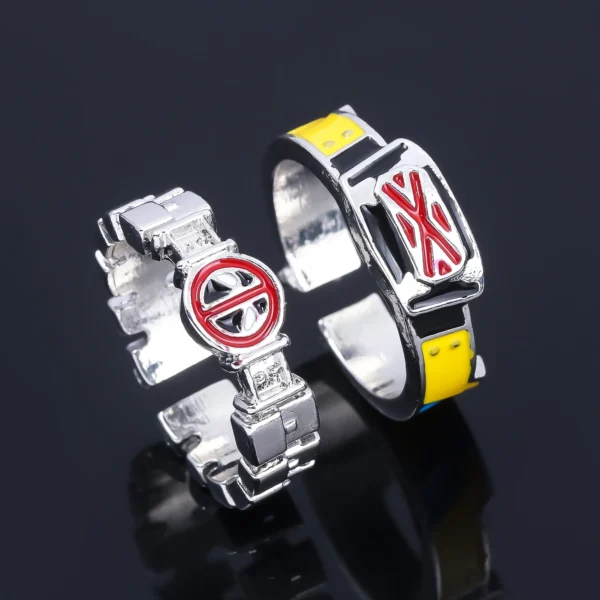 Movie Deadpool Wolverine Open Ring Red Mask Scratch Role Playing Props Fan Gift Men And Women Jewelry Accessories Decoration