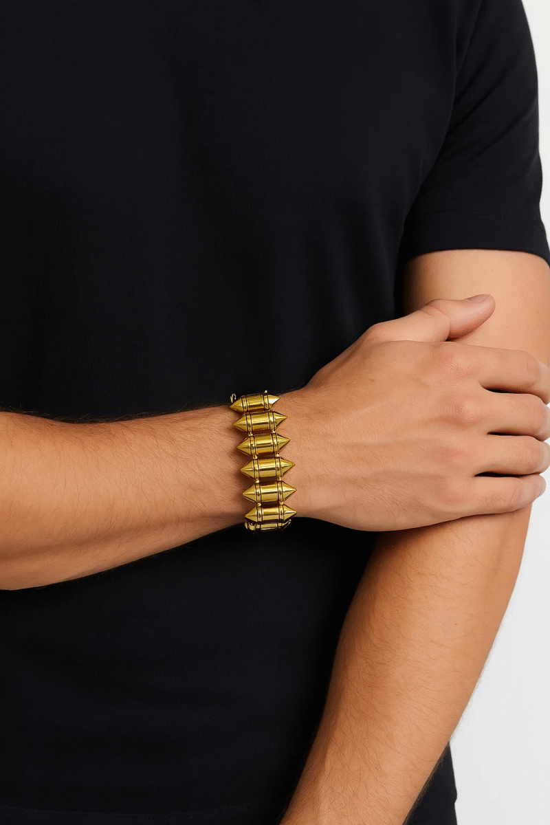 Gold Tone Bullet Spike Bracelet