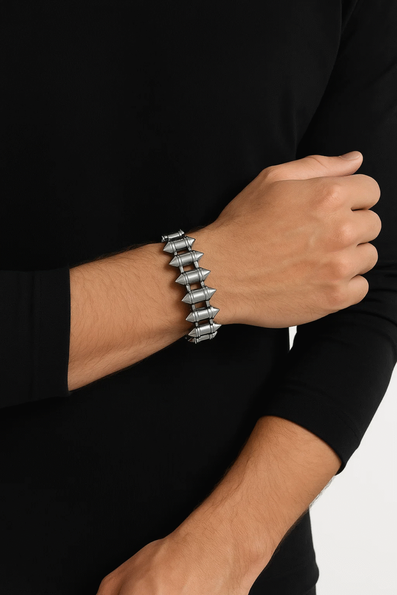 Stainless Steel Bullet Spike Bracelet