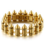 Gold Tone Bullet Spike Bracelet