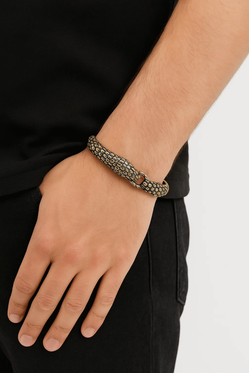 Vintage Bronze Tone Snake Bracelet