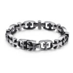 Stainless Steel Maltese Cross Link Bracelet