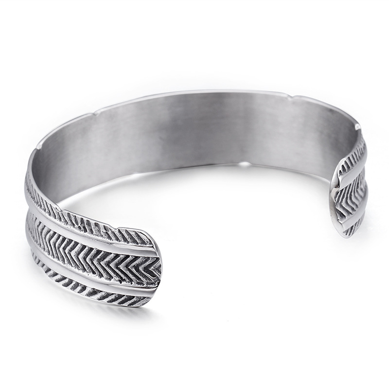 Sterling Silver Etched Cuff Bracelet