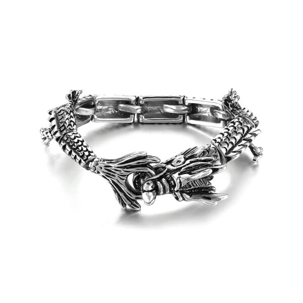 Intricate Stainless Steel Dragon Bracelet