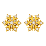 Gold Tone Crystal Snowflake Stud Earrings | Dazzling Festive Bling