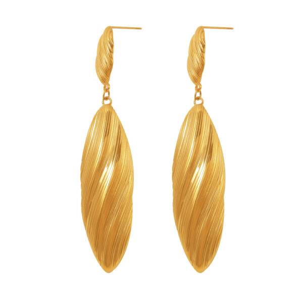 Gold Plated Twisted Drop Earrings for Women - Elegant Long Dangle Jewelry
