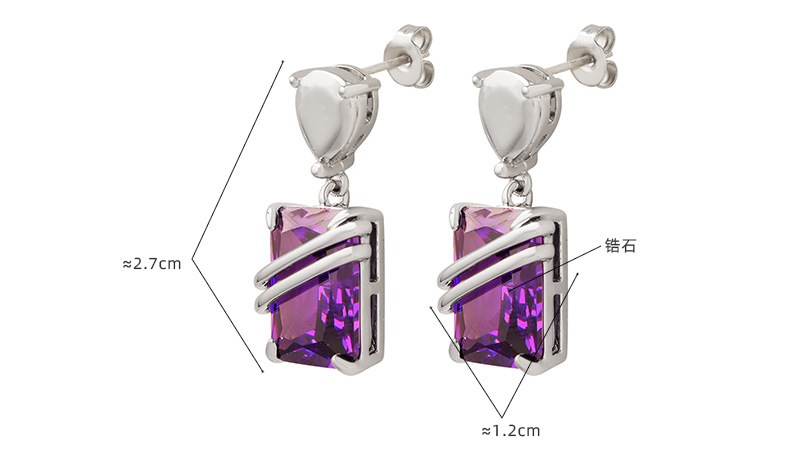 Silver Tone Irregular Hoop Earrings with Green Crystal & Pearl Dangles | Modern Statement - 详情-15-9 