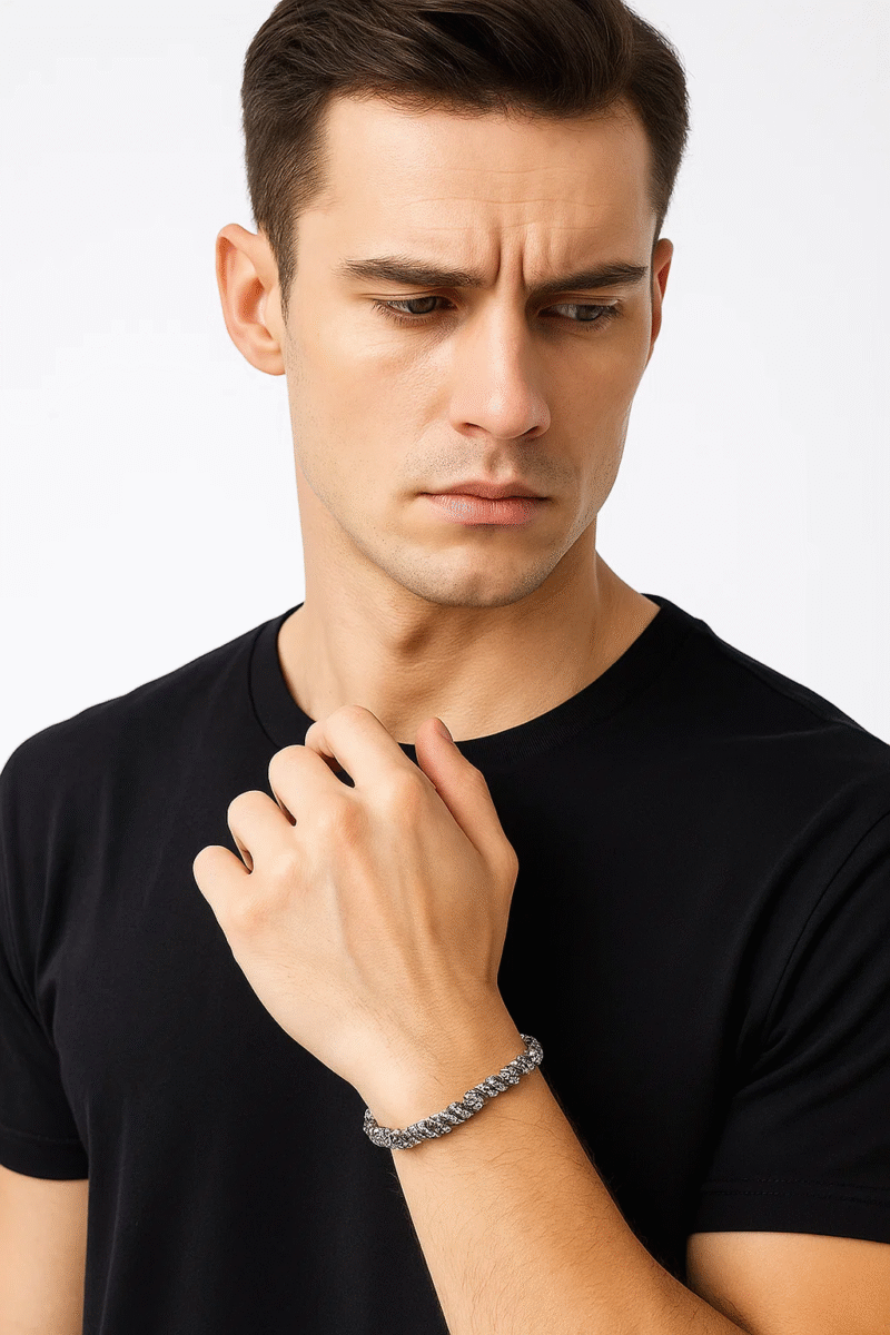 Unique Men's Stainless Steel Link Bracelet - Durable & Stylish Snake Chain