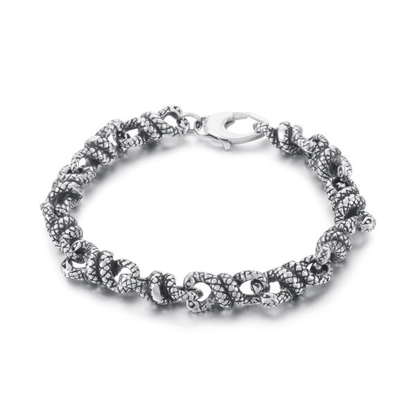 Unique Men's Stainless Steel Link Bracelet - Durable & Stylish Snake Chain