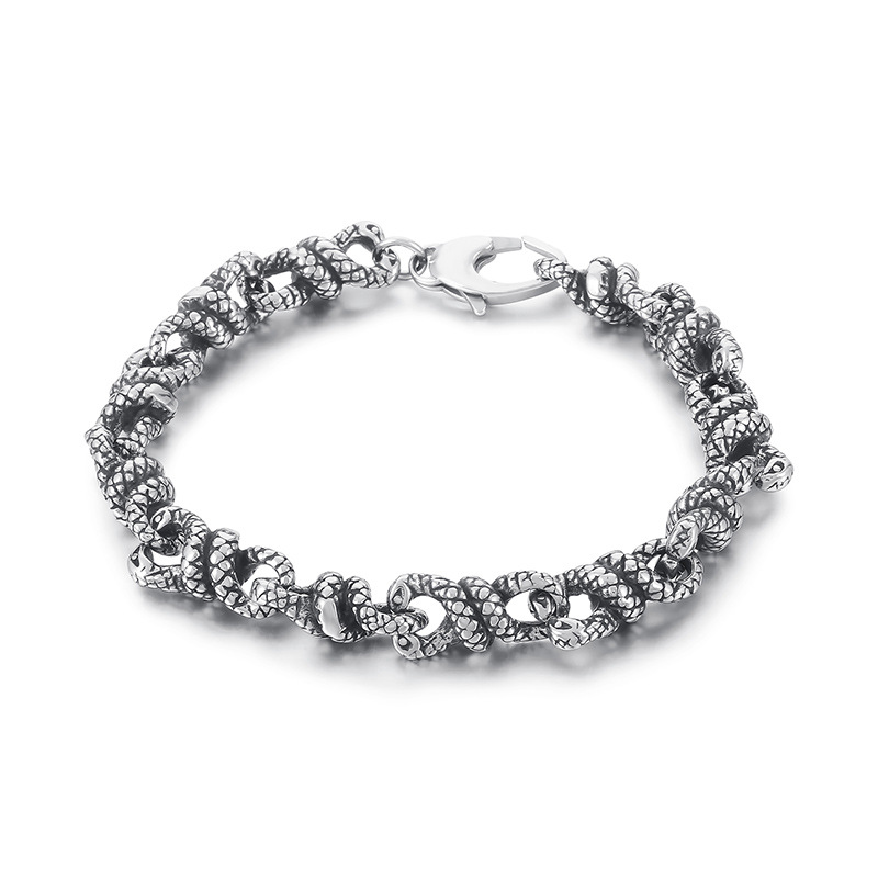 Unique Men's Stainless Steel Link Bracelet - Durable & Stylish Snake Chain