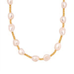 Freshwater Pearl & Gold Bead Choker Necklace – Dainty Beaded Jewelry for Women