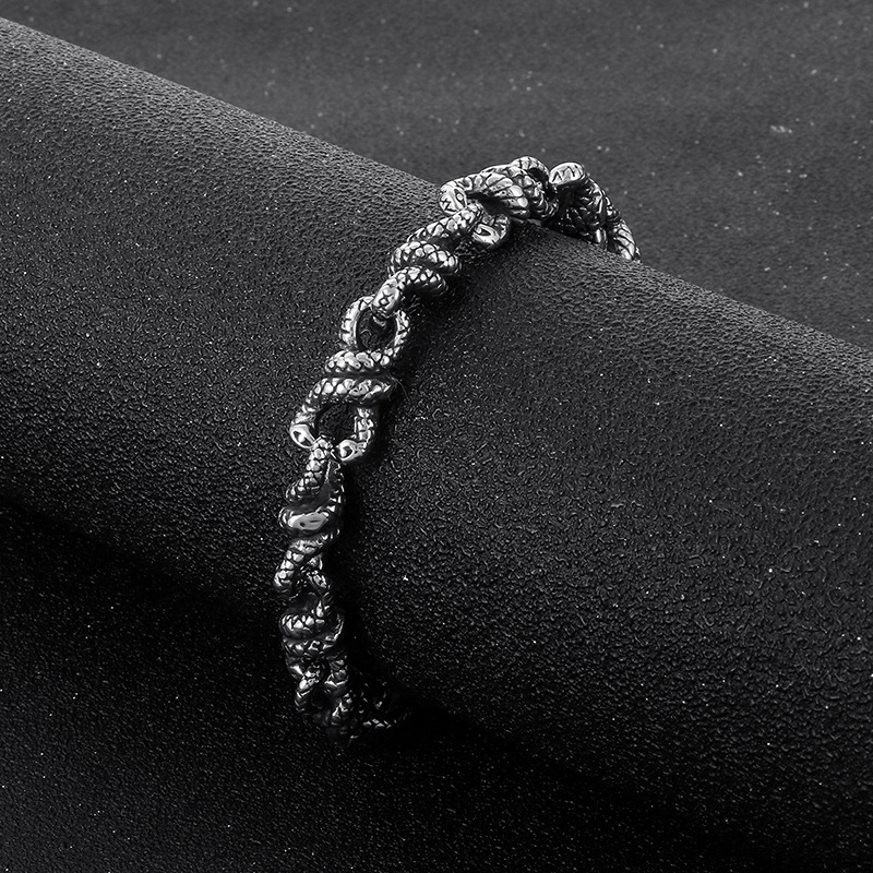 Unique Men's Stainless Steel Link Bracelet - Durable & Stylish Snake Chain - 详情-10 