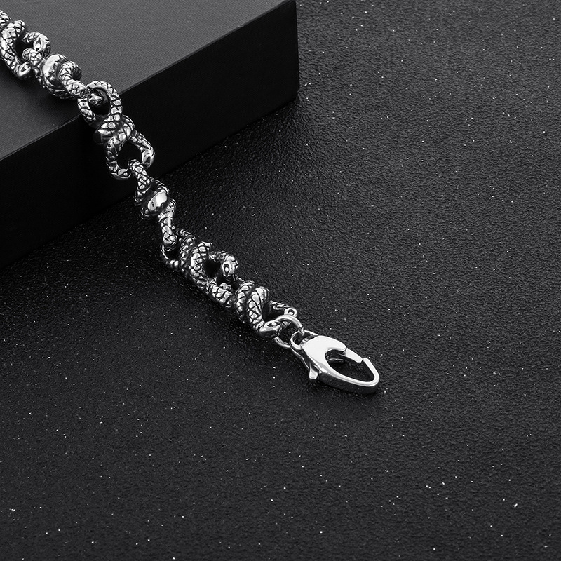 Unique Men's Stainless Steel Link Bracelet - Durable & Stylish Snake Chain - 详情-6 
