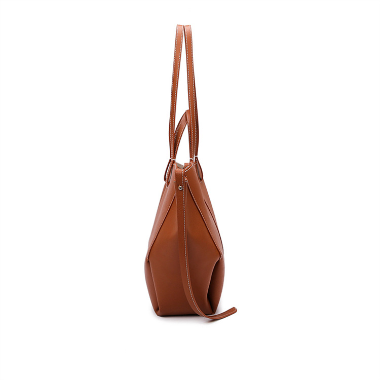 Black Leather Women's Laptop Tote Bag, Slouchy Work Shoulder Bag - new-详情-23 