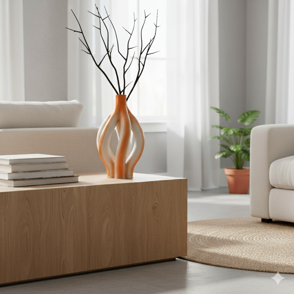 A Vibrant Twist: 3D-Printed Ceramic Vase - show-250830005-2 