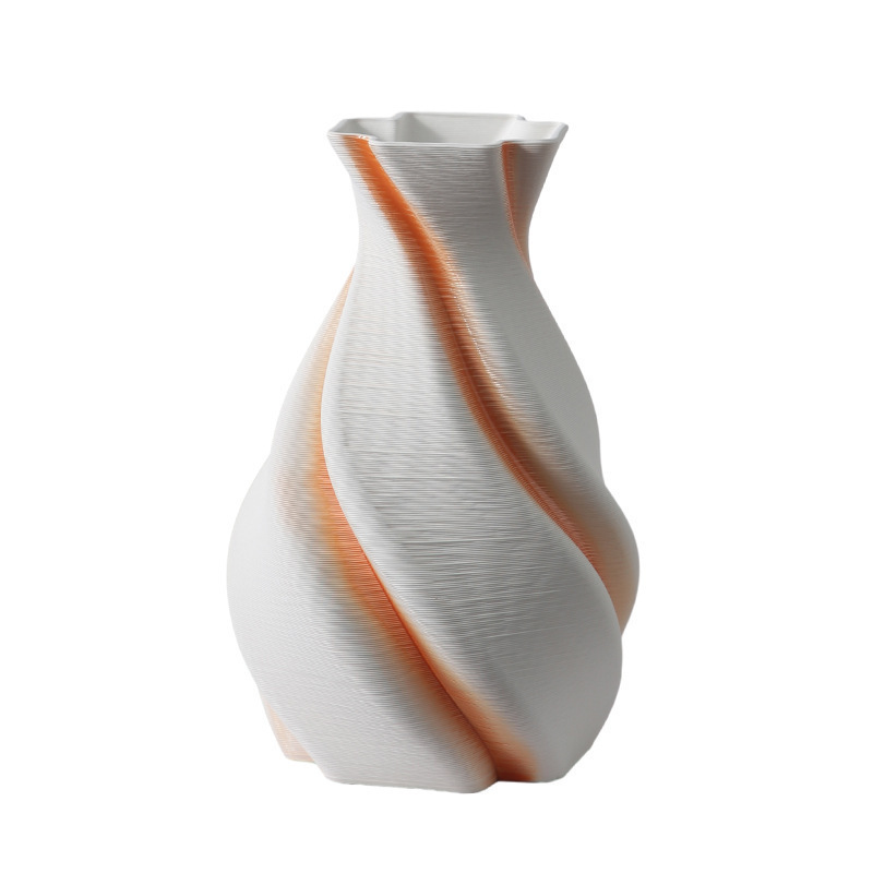 3D Printed Ceramic Twist Vase - Modern & Unique Decorative Accent