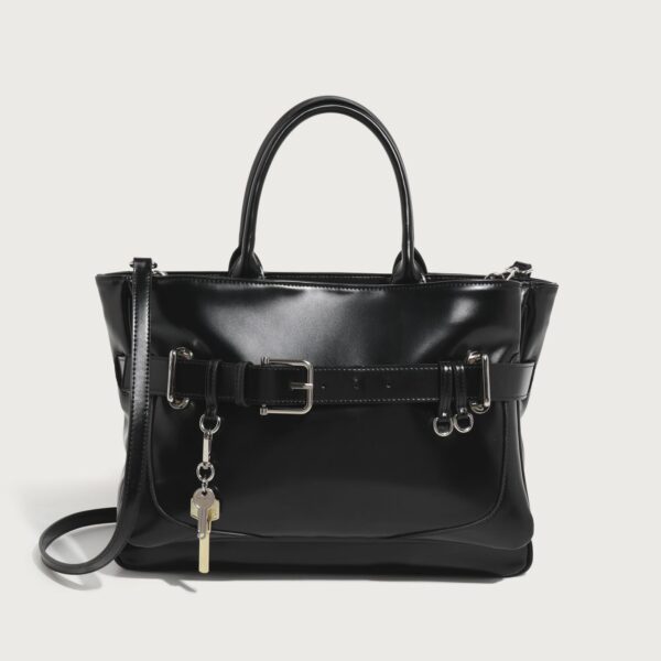 Formal Black Top Handle Bag for Women - Chic Structured Tote
