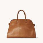 Tan Leather Women’s Structured Dome Handbag, Professional Laptop Tote