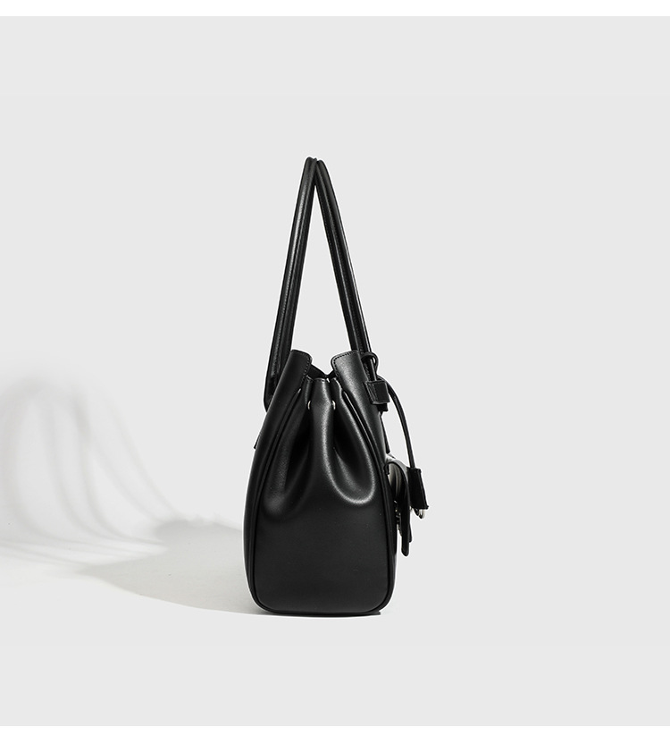Large Women's Black Leather Tote Bag - Spacious & Stylish Shoulder Handbag - 详情-14 
