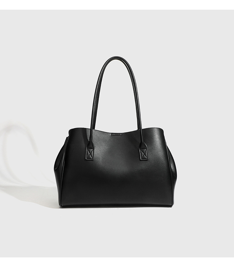 Large Women's Black Leather Tote Bag - Spacious & Stylish Shoulder Handbag - 详情-15 