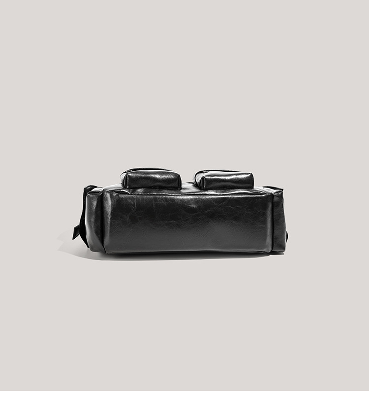 Casual Chic Black Shoulder Bag for Women - Multi-Pocket Hobo Style - 详情-22-2 