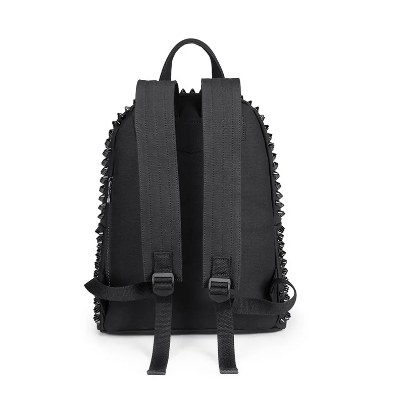 Fashion Female Women Backpacks Rivet Black Soft Washed Leather Bag Schoolbags Girls Punk Bags Travel Zipper Drop Ship