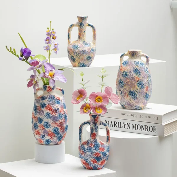 Creative Ceramic Vase for Dry Flowers Floral Decor Living Room Entryway Hotel Art Piece