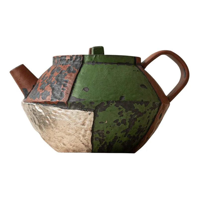 Teapot Making Tea Household Hand-painted Gold Baijia Coarse Pottery Old Rock Mud Kung Fu Tea Set Is Not Hot Small Pot