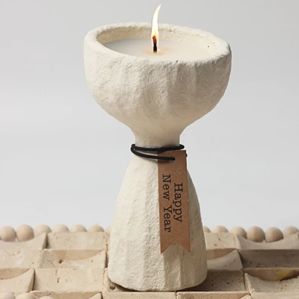 ABHI Art Stand Gypsum Tealight Candle Holder Amosphere for Wedding Party Table Decor Candlestick (Candle NOT Include)