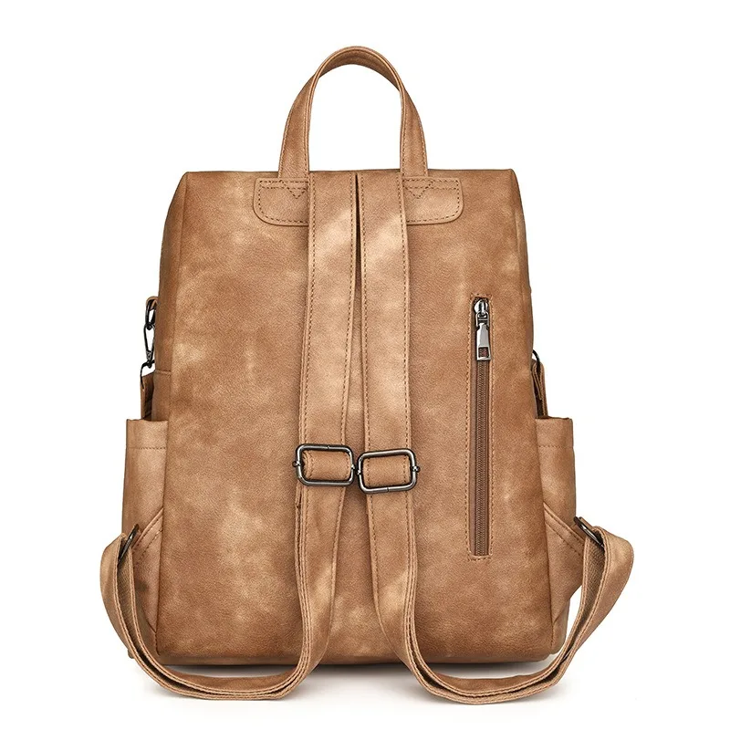 2025 New Autumn and Winter Women's PU Leather Designer Casual Fashion Business Retro Travel College Backpack Wallet Shoulder Bag