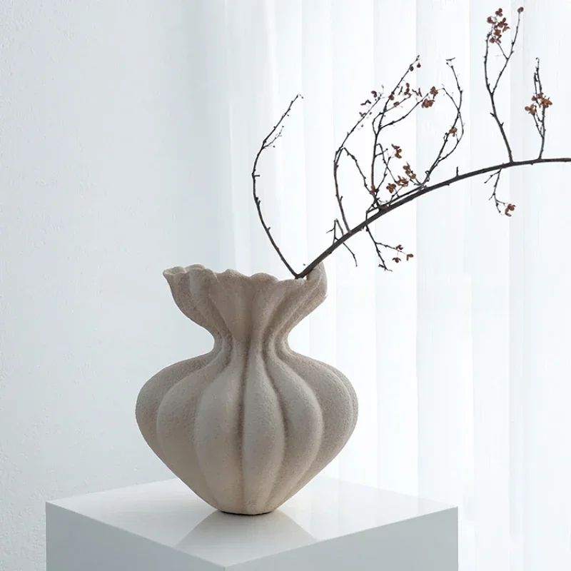 Modern Vase Textured Vase, Boho Ceramic Vase for Modern Farmhouse Home Decor, Pottery Vases