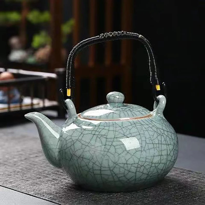 Vintage Chinese Style Teapot With Lifting Beam 650ml Mug Teapot for Tea Kettle Puer Tea Cup Set Teaware Pot Teapots Service Clay