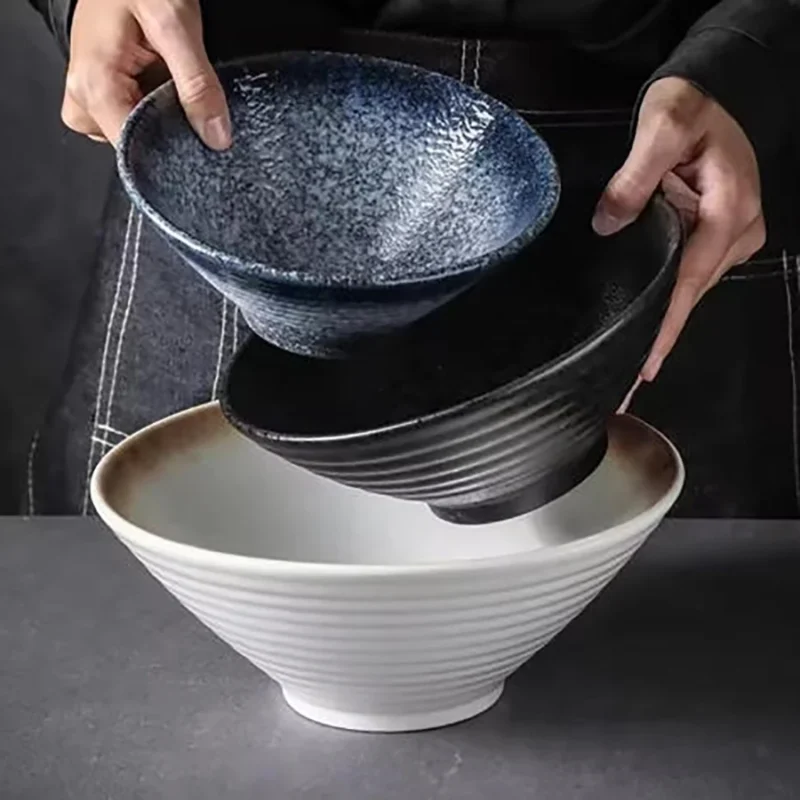 Ceramic Ramen Bowl Retro Ceramic Bowl Soup Bowl Salad Bowls Dessert Bowls Sashimi Bowls Underglaze Color Restaurant Tableware