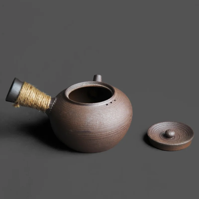 Japanese Style Teapot Handmade Retro Coarse Pottery Stoneware Kungfu Tea Ceremony Portable Tea Maker Ceramic Teapot Teaset